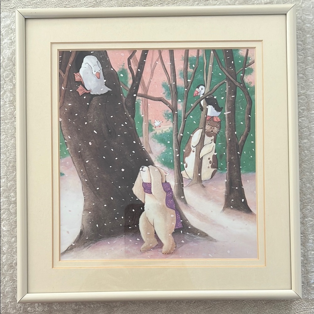 Framed Kids Art Print with Forest Animals